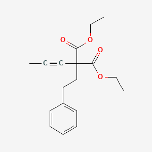 molecular formula C18H22O4 B14209379 Diethyl (2-phenylethyl)(prop-1-yn-1-yl)propanedioate CAS No. 716316-48-2