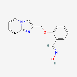 molecular formula C15H13N3O2 B1420942 N-[(2-{imidazo[1,2-a]pyridin-2-ylmethoxy}phenyl)methylidene]hydroxylamine CAS No. 1235441-84-5