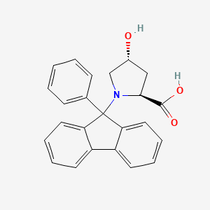 molecular formula C24H21NO3 B14209424 L-Proline, 4-hydroxy-1-(9-phenyl-9H-fluoren-9-yl)-, (4R)- CAS No. 769939-78-8