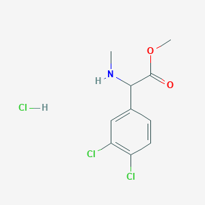 molecular formula C10H12Cl3NO2 B1420945 Methyl 2-(3,4-dichlorophenyl)-2-(methylamino)acetate hydrochloride CAS No. 1251922-87-8
