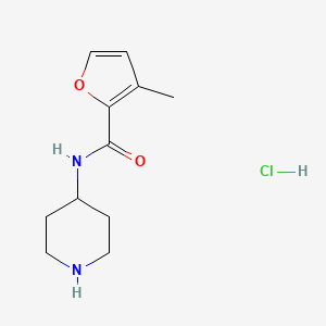 molecular formula C11H17ClN2O2 B1420947 3-methyl-N-(piperidin-4-yl)furan-2-carboxamide hydrochloride CAS No. 1221725-95-6