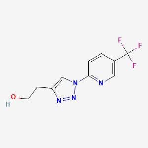 molecular formula C10H9F3N4O B1420951 2-{1-[5-(trifluoromethyl)pyridin-2-yl]-1H-1,2,3-triazol-4-yl}ethan-1-ol CAS No. 1240526-47-9