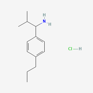 molecular formula C13H22ClN B1420957 2-Methyl-1-(4-propylphenyl)propan-1-amine hydrochloride CAS No. 1240526-51-5