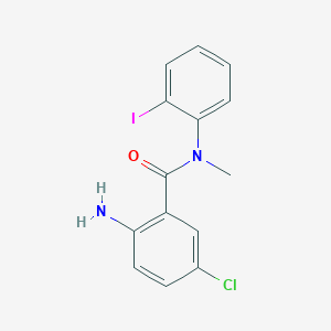 molecular formula C14H12ClIN2O B14209587 Benzamide, 2-amino-5-chloro-N-(2-iodophenyl)-N-methyl- CAS No. 826991-75-7