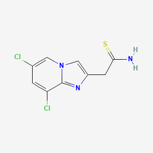 molecular formula C9H7Cl2N3S B1420962 2-{6,8-Dichloroimidazo[1,2-a]pyridin-2-yl}ethanethioamide CAS No. 1240526-55-9