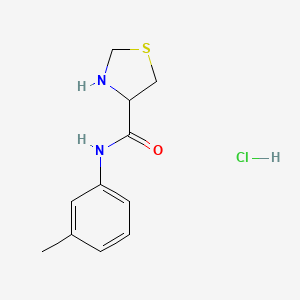 molecular formula C11H15ClN2OS B1420966 N-(3-methylphenyl)-1,3-thiazolidine-4-carboxamide hydrochloride CAS No. 1251922-90-3