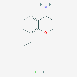 molecular formula C11H16ClNO B1420967 8-ethyl-3,4-dihydro-2H-1-benzopyran-4-amine hydrochloride CAS No. 191608-33-0