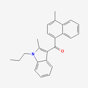 molecular formula C24H23NO B14209719 Methanone, (4-methyl-1-naphthalenyl)(2-methyl-1-propyl-1H-indol-3-yl)- CAS No. 824955-99-9