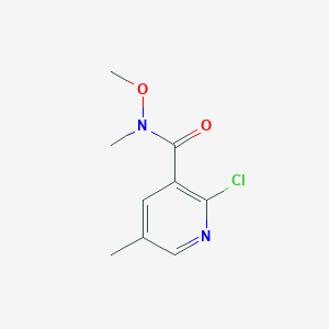 molecular formula C9H11ClN2O2 B1420975 2-Chloro-N-methoxy-N,5-dimethylnicotinamide CAS No. 1203499-50-6