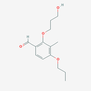 molecular formula C14H20O4 B14209770 Benzaldehyde, 2-(3-hydroxypropoxy)-3-methyl-4-propoxy- CAS No. 820237-60-3