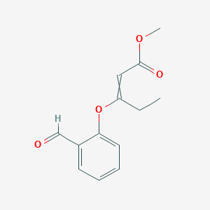 molecular formula C13H14O4 B14209776 Methyl 3-(2-formylphenoxy)pent-2-enoate CAS No. 740816-12-0