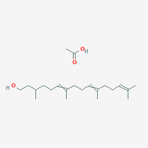 molecular formula C22H40O3 B14209792 Acetic acid;3,7,11,15-tetramethylhexadeca-6,10,14-trien-1-ol CAS No. 827029-47-0