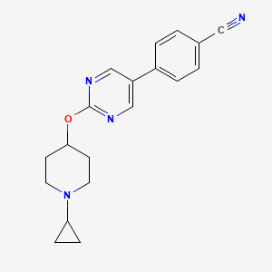 molecular formula C19H20N4O B14209808 Benzonitrile, 4-[2-[(1-cyclopropyl-4-piperidinyl)oxy]-5-pyrimidinyl]- CAS No. 832734-64-2