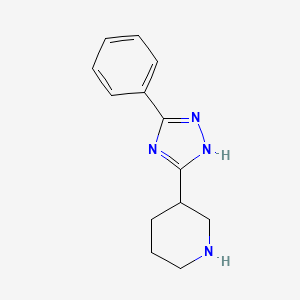 molecular formula C13H16N4 B1420985 3-(3-phenyl-1H-1,2,4-triazol-5-yl)piperidine CAS No. 933684-80-1