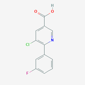 molecular formula C12H7ClFNO2 B1420992 5-Chloro-6-(3-fluorophenyl)nicotinic acid CAS No. 1033845-06-5