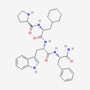 molecular formula C34H44N6O4 B14209955 L-Prolyl-3-cyclohexyl-D-alanyl-L-tryptophyl-L-phenylalaninamide CAS No. 827599-69-9