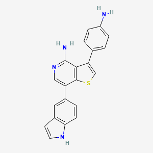 molecular formula C21H16N4S B14209967 3-(4-Aminophenyl)-7-(1h-indol-5-yl)thieno[3,2-c]pyridin-4-amine CAS No. 832697-70-8