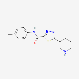 molecular formula C15H18N4OS B1420997 N-(4-甲基苯基)-5-哌啶-3-基-1,3,4-噻二唑-2-甲酰胺 CAS No. 1217862-62-8