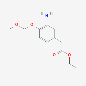 molecular formula C12H17NO4 B14210038 Ethyl [3-amino-4-(methoxymethoxy)phenyl]acetate CAS No. 824402-46-2