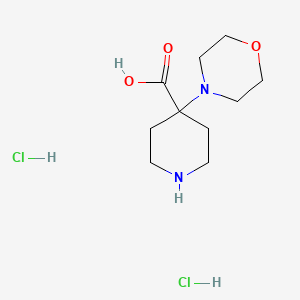 molecular formula C10H20Cl2N2O3 B1421005 4-吗啉-4-基-哌啶-4-甲酸二盐酸盐 CAS No. 1185293-22-4