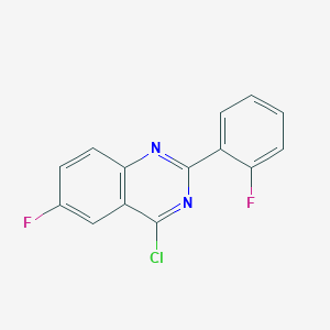 molecular formula C14H7ClF2N2 B1421006 4-Chloro-6-fluoro-2-(2-fluorophenyl)quinazoline CAS No. 885277-50-9