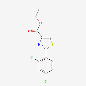 molecular formula C12H9Cl2NO2S B1421007 2-(2,4-二氯苯基)噻唑-4-甲酸乙酯 CAS No. 1185155-89-8