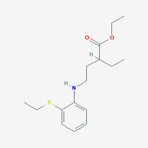 molecular formula C16H25NO2S B14210097 Ethyl 2-ethyl-4-[2-(ethylsulfanyl)anilino]butanoate CAS No. 827026-28-8