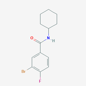 molecular formula C13H15BrFNO B1421010 N-环己基 3-溴-4-氟苯甲酰胺 CAS No. 1065074-00-1