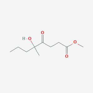 molecular formula C10H18O4 B14210213 Octanoic acid, 5-hydroxy-5-methyl-4-oxo-, methyl ester CAS No. 827574-89-0