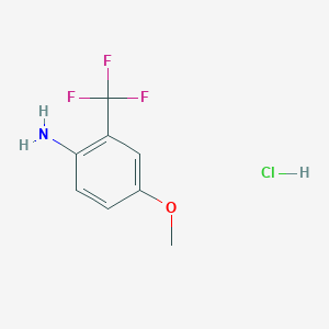 molecular formula C8H9ClF3NO B1421023 4-Methoxy-2-(trifluoromethyl)aniline hydrochloride CAS No. 1185304-48-6