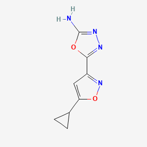 molecular formula C8H8N4O2 B1421036 5-(5-Cyclopropyl-1,2-oxazol-3-yl)-1,3,4-oxadiazol-2-amine CAS No. 1248908-01-1
