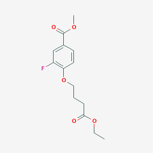 molecular formula C14H17FO5 B14210399 Methyl 4-(4-ethoxy-4-oxobutoxy)-3-fluorobenzoate CAS No. 832087-82-8
