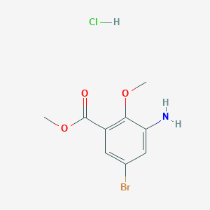 molecular formula C9H11BrClNO3 B1421040 Methyl 3-amino-5-bromo-2-methoxybenzoate hydrochloride CAS No. 926036-31-9