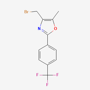 molecular formula C12H9BrF3NO B14210469 Oxazole, 4-(bromomethyl)-5-methyl-2-[4-(trifluoromethyl)phenyl]- CAS No. 832076-90-1