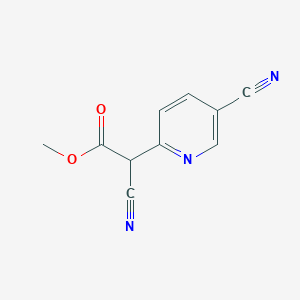 molecular formula C10H7N3O2 B1421049 Methyl 2-cyano-2-(5-cyano-2-pyridinyl)acetate CAS No. 1242268-04-7