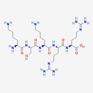 molecular formula C27H55N13O7 B14210493 L-Lysyl-L-seryl-L-lysyl-N~5~-(diaminomethylidene)-L-ornithyl-N~5~-(diaminomethylidene)-L-ornithine CAS No. 832103-63-6