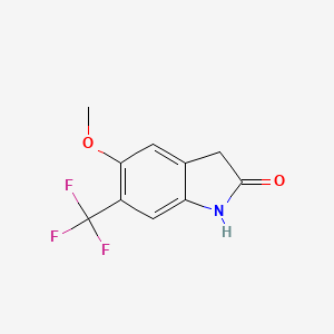 molecular formula C10H8F3NO2 B1421051 5-methoxy-6-(trifluoromethyl)-1,3-dihydro-2H-indol-2-one CAS No. 1190198-26-5