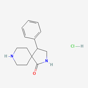 molecular formula C14H19ClN2O B1421052 4-Phenyl-2,8-diazaspiro[4.5]decan-1-one hydrochloride CAS No. 1198284-29-5