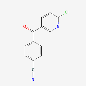molecular formula C13H7ClN2O B1421053 2-氯-5-(4-氰基苯甲酰)吡啶 CAS No. 1187171-36-3