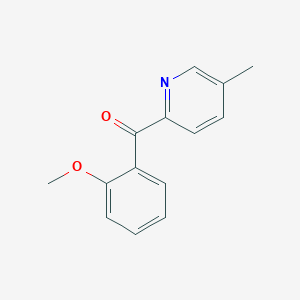 molecular formula C14H13NO2 B1421061 2-(2-Methoxybenzoyl)-5-methylpyridine CAS No. 1187170-10-0