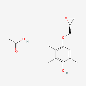 molecular formula C14H20O5 B14210620 acetic acid;2,3,6-trimethyl-4-[[(2S)-oxiran-2-yl]methoxy]phenol CAS No. 830320-58-6