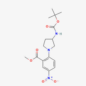 molecular formula C17H23N3O6 B1421064 2-(3-{[(叔丁氧基)羰基]-氨基}吡咯烷-1-基)-5-硝基苯甲酸甲酯 CAS No. 1242268-23-0