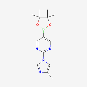 molecular formula C14H19BN4O2 B1421067 2-(4-Methylimidazol-1-yl)pyrimidine-5-boronic acid, pinacol ester CAS No. 1402240-42-9