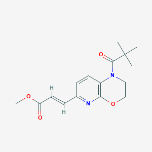 molecular formula C16H20N2O4 B1421069 (E)-Methyl 3-(1-pivaloyl-2,3-dihydro-1H-pyrido[2,3-b][1,4]oxazin-6-yl)acrylate CAS No. 1228670-39-0