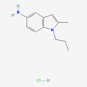 molecular formula C12H17ClN2 B1421078 2-Methyl-1-propyl-1H-indol-5-ylamine hydrochloride CAS No. 1185297-83-9