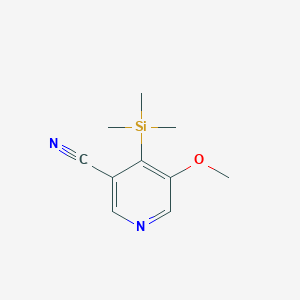 molecular formula C10H14N2OSi B1421079 5-Methoxy-4-(trimethylsilyl)nicotinonitrile CAS No. 1138444-11-7