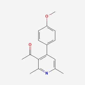 molecular formula C16H17NO2 B14210869 Ethanone, 1-[4-(4-methoxyphenyl)-2,6-dimethyl-3-pyridinyl]- CAS No. 629628-32-6