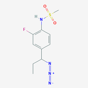 molecular formula C10H13FN4O2S B14210876 N-[4-(1-Azidopropyl)-2-fluorophenyl]methanesulfonamide CAS No. 824937-74-8