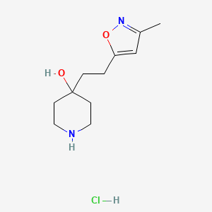 molecular formula C11H19ClN2O2 B1421091 4-[2-(3-甲基异噁唑-5-基)-乙基]-哌啶-4-醇盐酸盐 CAS No. 1185293-80-4