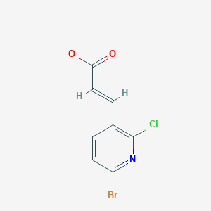 molecular formula C9H7BrClNO2 B1421092 丙烯酸3-(6-溴-2-氯吡啶-3-基)甲酯 CAS No. 1142192-22-0